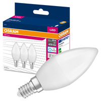 3x LED žárovka E14 B35 4.9W = 40W 470lm 6500K Studená bílá 200° OSRAM Hodnota