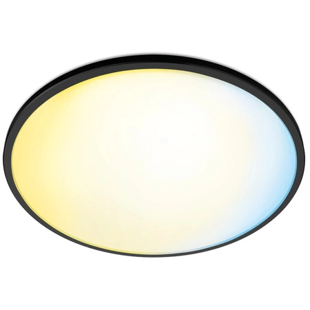 Plafond LED stropní svítidlo pro povrchovou montáž 16W 1500lm 2700-6500K TW 29,2cm černé kulaté Smart SMART WiFi Bluetooth App Superslim WiZ