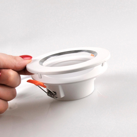 Podhledové svítidlo ZOE LED 4.8W 4000K Kruhová síťka bílá + stříbrnobílý kroužek