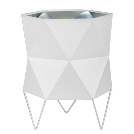 SIRO WHITE bílo-stříbrná moderní geometrická lampa E27 5168 TK Lighting Stolní lampa na noční stolek