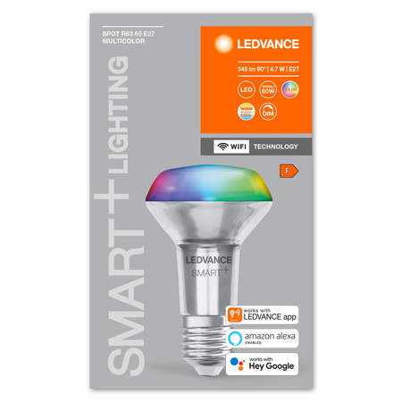 LED žárovka E27 R63 4,7W = 60W 345lm RGB CCT 45° LEDVANCE SMART+ WIFI stmívatelná