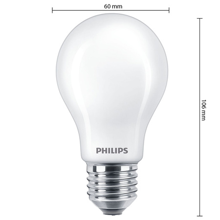 Sada 3x LED Žárovka E27 A60 7W = 60W 806lm 2700K Warm Filament Milky PHILIPS