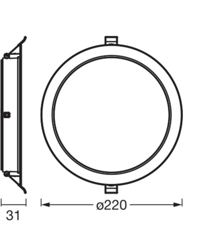 LED panelové bodové svítidlo 18W 1650lm 6500K studená bílá Essentials Downlight Ledvance