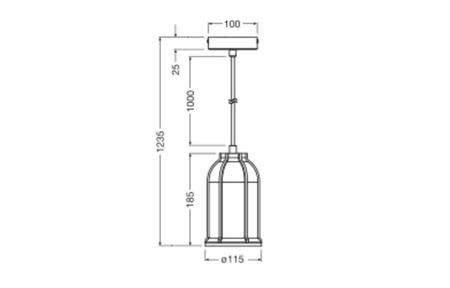 Dekorativní stropní závěsné svítidlo E27 s převisem šedá betonová dekorace Ledvance