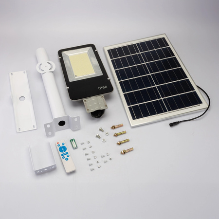 Výkonná 1200W 6500K LED solární pouliční lampa IP65 + dálkové ovládání