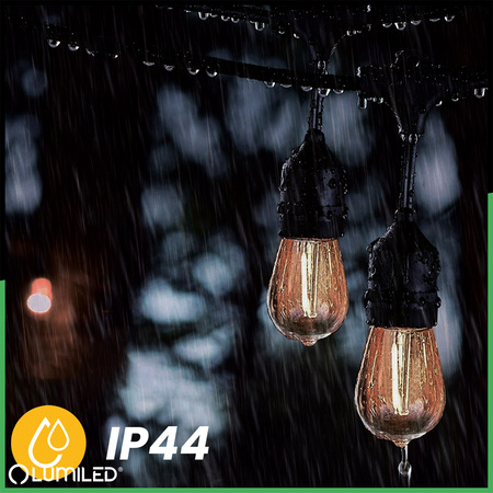 Venkovní řetěz 15m, 30x E27 MALUS LUMILED