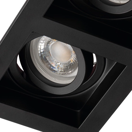 LED GU5.3 GU10 Obdélníkové zapuštěné stropní svítidlo s nastavitelným halogenovým bodovým osvětlením černé Aret Kanlux