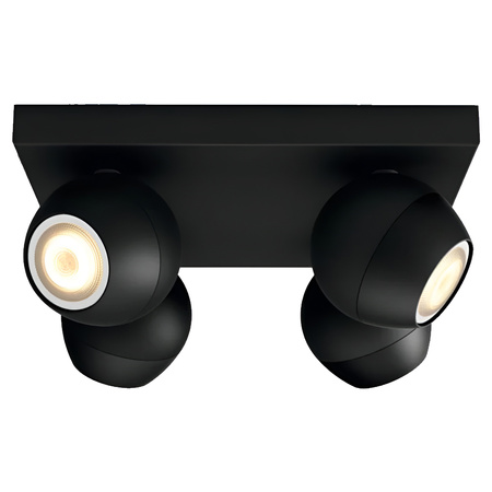 LED bodové stropní světlo Buckram Black 4x 5W CCT PHILIPS HUE Bluetooth + stmívač