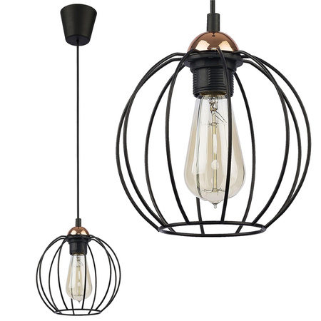GALAXY Závěsné stropní svítidlo černá-měď Industrial E27 1644 TK Lighting
