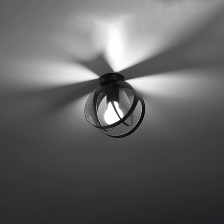 LED TULOS E27 kulaté ocelové stropní svítidlo černé SOLLUX