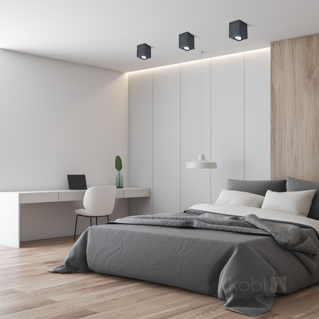 Halogenová bodová zářivka Square GU10 černá OH37 Kobi pro povrchovou montáž