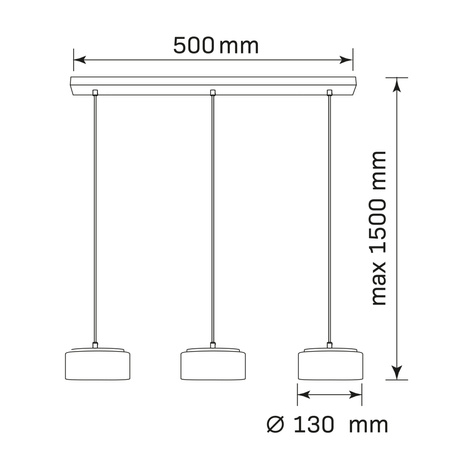 Sanico Goldlux 3x GX53 Black Ophelia Závěsné stropní svítidlo