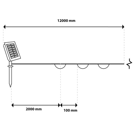 Solární Zahradní Světelný Řetěz 100x LED Dekorační Dráty 12m 2700K Teplá + DÁLKOVÉ OVLÁDÁNÍ FILO LUMILED