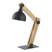 OSLO Black Wooden Industrial E27 5021 Stolní lampa na noční stolek TK Lighting