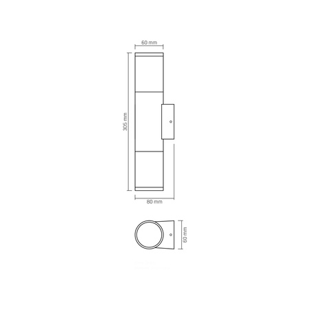 Venkovní nástěnné svítidlo IP54 2x GU10 Grey Videx