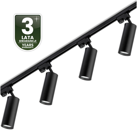Osvětlovací lišta 2m + 4x reflektor lištový, GU10 Černá RITI LUMILED