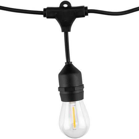 Solární zahradní girlanda 22x LED Dekorativní žárovky 15m + Dálkové ovládání IP65 2700K teplá bílá SOLLIS LUMILED