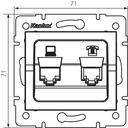 Počítačová a telefonní zásuvka RJ45 RJ11 Square béžová LOGI Kanlux