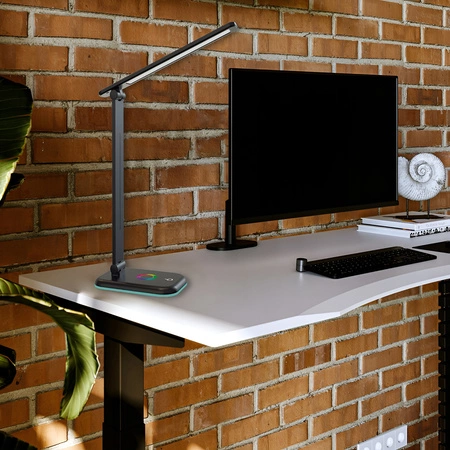 Stolní nastavitelná lampa na noční stolek ALMA LED 12W 960lm CCT + RGB stmívatelná černá MasterLED