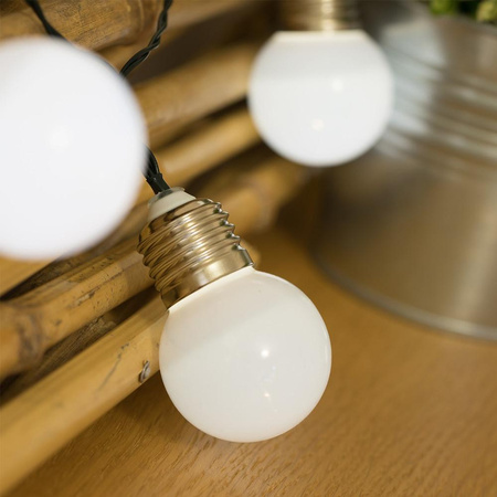 Solární zahradní okrasné girlandy Světelný řetěz 1.75 m 10xLED SILVER BALLS 3000K