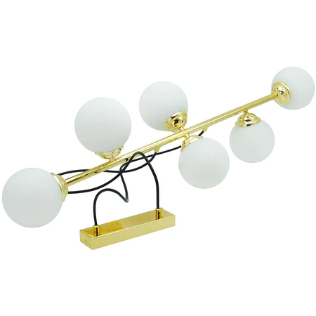 Stropní závěsné svítidlo 6xE27 GOLD PALLE Skleněná lustrová stínidla