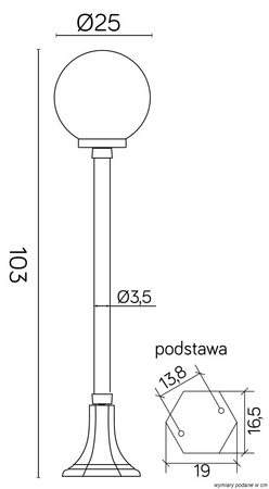 Venkovní stojací zahradní lampa KULIČKOVÁ CLASSIC K 5002/2/KP 250 E27 103cm Su-Ma