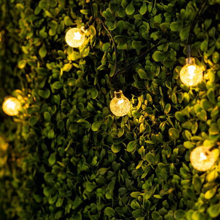 Solární zahradní okrasné girlandy Světelný řetěz 20 koulí Teplá bílá barva 400 cm