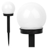 LED zahradní lampa na solární pohon WHITE BALL 10cm GOLDLUX (Polux)