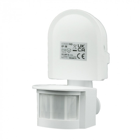 PIR senzor pohybu a soumraku IP44 Povrchová montáž Nastavitelný bílý 12m 180° CP Ecolight