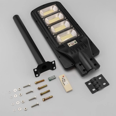 LED solární pouliční lampa 1500W 6500K Lucerna s držákem a dálkovým ovládáním