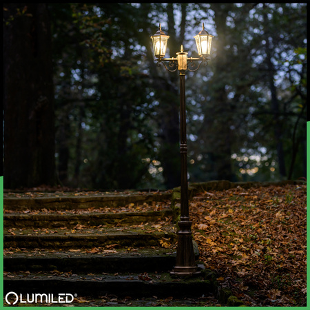 Venkovní zahradní lampa E27, LED sloupek lucerna 200cm BELLIS LUMILED