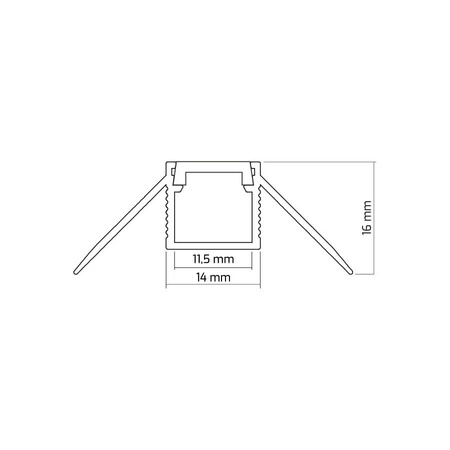 Podhledový Architektonický Rohový Hliníkový Profil Typ Z pro LED do Sádrokartonových Desek, 1m + Průhledná Krytka LUMILED