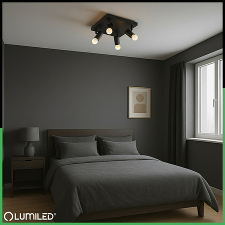 Stropní svítidlo Plafond SPOT TUBA Reflektor Halogenové svítidlo 4x E27 GLASA LUMILED