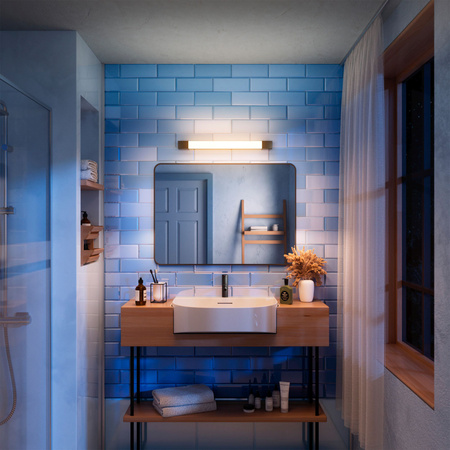 LED Světlo nad Zrcadlo 10W 1500lm 2700K 62cm IP44 Černá Rover Philips