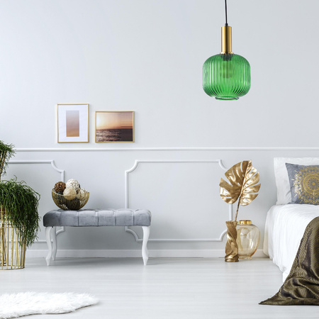 CUMBRIA E27 převislá stropní lampa zelená GOLDLUX (Polux)