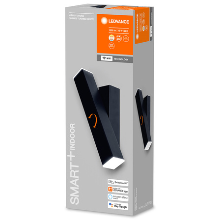 Chytré nástěnné svítidlo SMART + WIFI 12W ORBIS WALL CROSS BLACK LEDVANCE