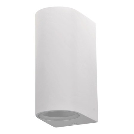 Venkovní nástěnné svítidlo shora dolů s LED 2x GU10 BOSTON GOLDLUX (Polux) ALUMINIUM White oválné