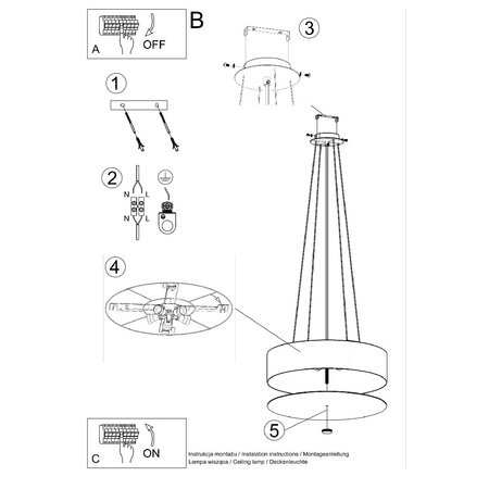 SKALA LED závěsné stropní svítidlo 3xE27 Lustr 50 cm černý SOLLUX