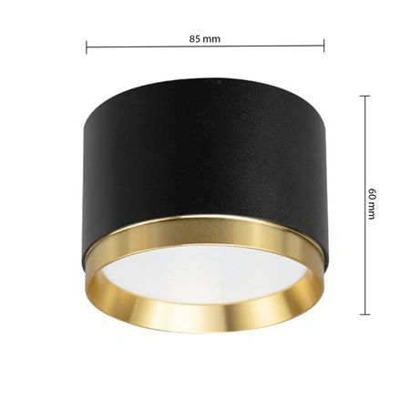 Halogenový reflektorový bodový reflektor GX53 Round Black Gold Lumet Masterled pro povrchovou montáž