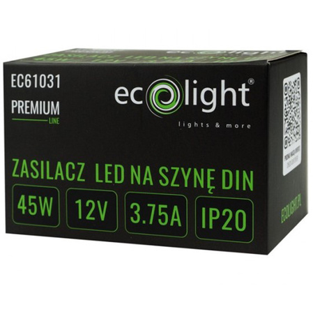 Napájení LED Premium Line 12V 45W Ecolight na lištu DIN