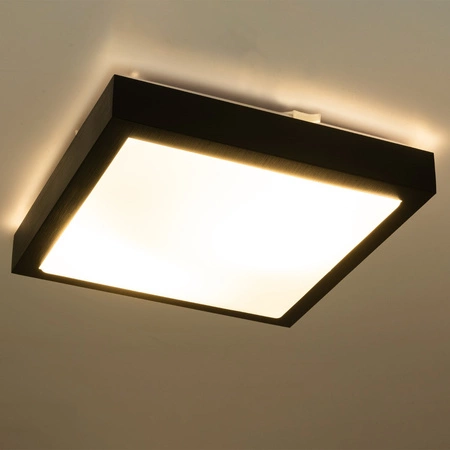 Stropní svítidlo LED Plafond 2x E27 s mikrovlnným senzorem SOLEN square black