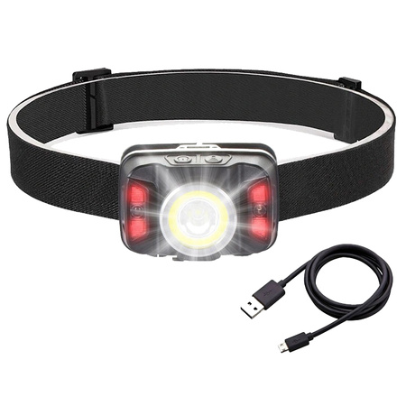 Dobíjecí LED čelovka s pohybovým senzorem XTE 5W + COB 10W VA0025 VAYOX