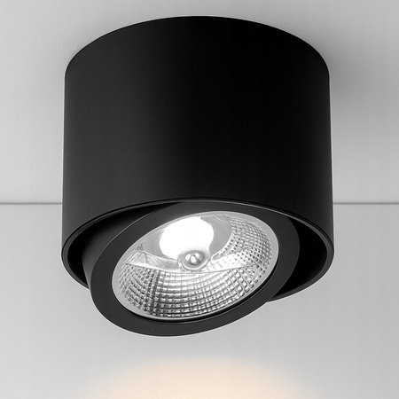 Halogenový reflektorový bodový reflektor GU10 s povrchovou montáží Kulatý pohyblivý černý Masterled