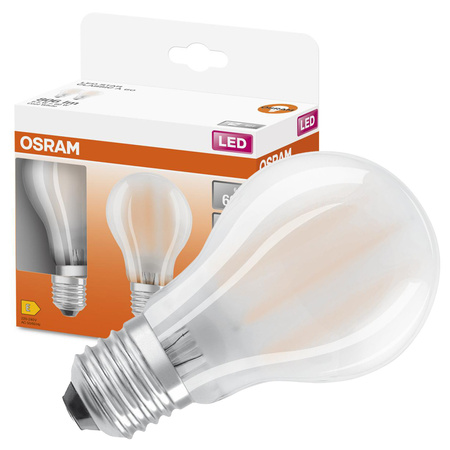 2x LED žárovka E27 A60 7W = 60W 806lm 4000K Neutrální bila 300° vlákno OSRAM STAR