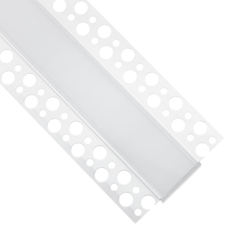 Podhledový Architektonický Hliníkový XL Profil Typ P pro LED do Sádrokartonových Desek, 2m + Mléčná Krytka LUMILED