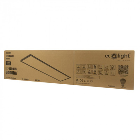 LED panel 120x30 Zapuštěný pod omítku 50W 5000lm 4000K Neutral Black Ecolight