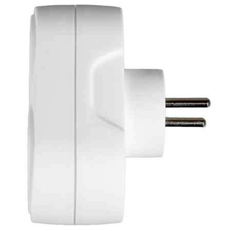 Rozdělovač elektrické sítě dvojitý 2x 2P+0 Zloděj 2 zásuvky s uzemněním VAYOX