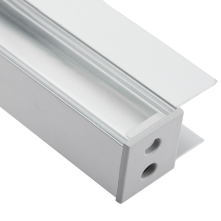 Nábytkový Eloxovaný Hliníkový Profil pro LED Pásky KM48, Stříbrný 1m + Průhledná Krytka + Záslepky LUMILED