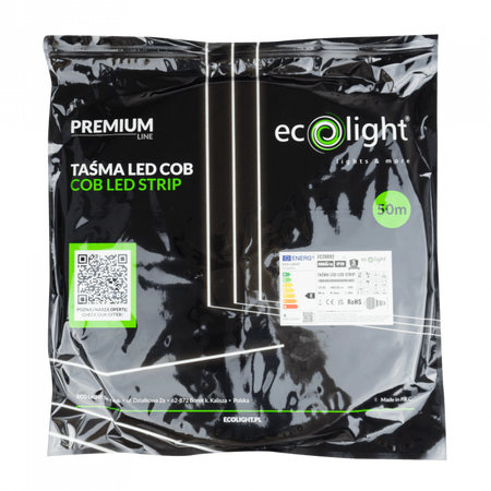 LED pásek COB 9W/m 990lm/m 480LED/m 12V 4000K neutrální bílá IP20 role 50m Ecolight