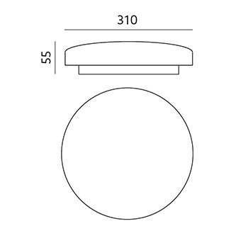 LED stropní svítidlo MOON 18W Teplá bílá-Studená bílá 31cm SMART + TUYA WIFI KOBI